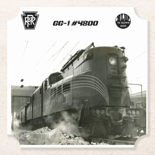 Pennsylvania Railroad Locomotive GG-1 #4800 Kartonnen Onderzetters (Voorkant)