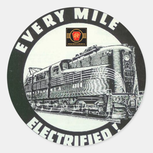 Pennsylvania Railroad Locomotive GG-1 #4800 Ronde Sticker (Voorkant)