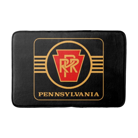 Pennsylvania Railroad Logo, Black & Gold Badmat (Voorkant)