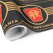 Pennsylvania Railroad Logo, Black & Gold Cadeaupapier (Rol Hoek)