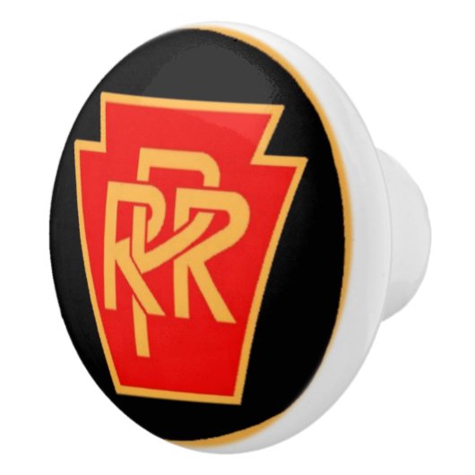Pennsylvania Railroad Logo, Black+Gold Ceramic Kno Keramische Knop (Rechts)