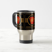 Pennsylvania Railroad Logo, Black & Gold Coffee Mo Reisbeker (Voorkant links)
