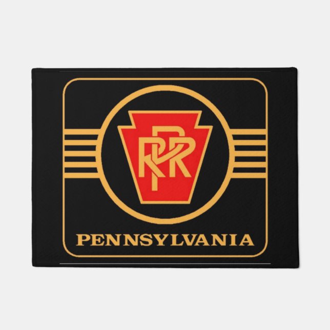 Pennsylvania Railroad Logo, Black & Gold Deurmat (Voorkant)