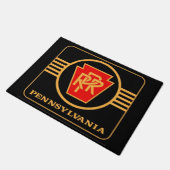 Pennsylvania Railroad Logo, Black & Gold Doormat Deurmat (Schuin)