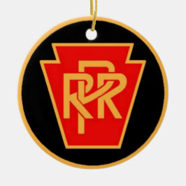 Pennsylvania Railroad Logo, Black & Gold Keramisch Ornament