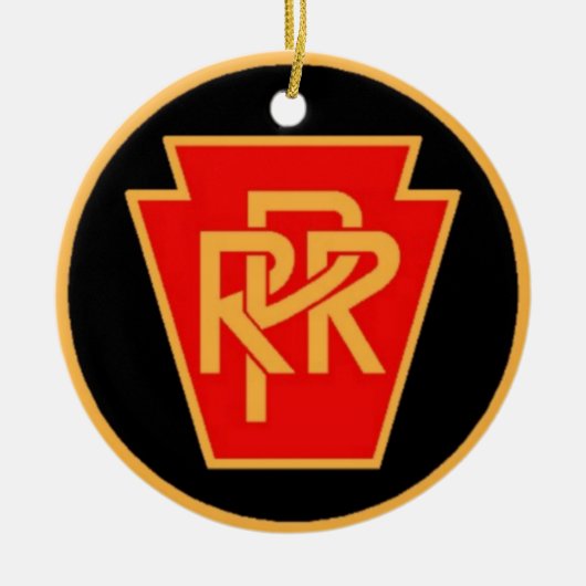 Pennsylvania Railroad Logo, Black & Gold Keramisch Ornament (Voorkant)
