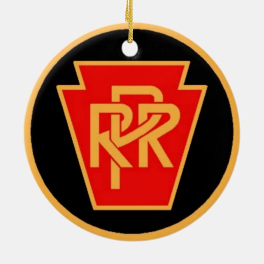 Pennsylvania Railroad Logo, Black & Gold Keramisch Ornament (Achterkant)