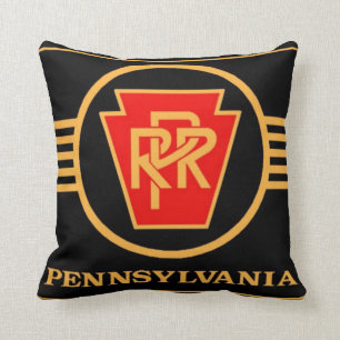 Pennsylvania Railroad Logo, Black & Gold Kussen