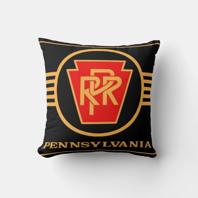 Pennsylvania Railroad Logo, Black & Gold Kussens (Voorkant)