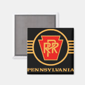Pennsylvania Railroad Logo, Black & Gold Magneet (Voorkant / Achterkant)