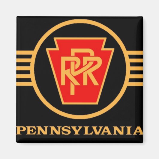Pennsylvania Railroad Logo, Black & Gold Magneet (Voorkant)