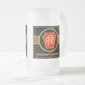Pennsylvania Railroad Logo, Black & Gold Matglas Bierpul (Voorkant rechts)