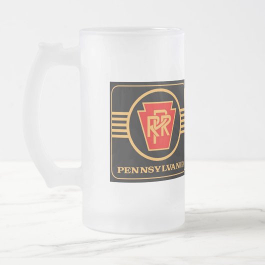 Pennsylvania Railroad Logo, Black & Gold Matglas Bierpul (Links)