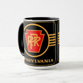 Pennsylvania Railroad Logo, Black & Gold Mok (Voorkant links)