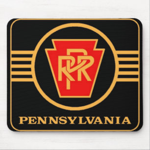Pennsylvania Railroad Logo, Black & Gold Muismat