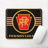 Pennsylvania Railroad Logo, Black & Gold Muismat (Met muis)
