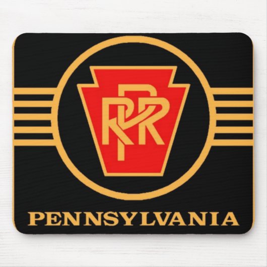 Pennsylvania Railroad Logo, Black & Gold Muismatte Muismat (Voorkant)