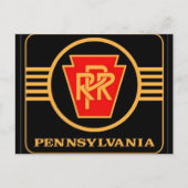 Pennsylvania Railroad Logo, Black & Gold Post Card Briefkaart (Voorkant)