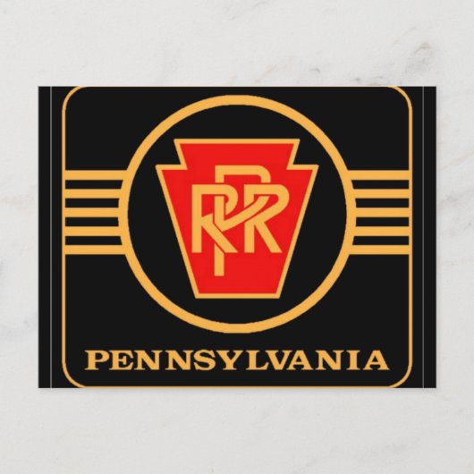 Pennsylvania Railroad Logo, Black & Gold Post Card Briefkaart (Voorkant)
