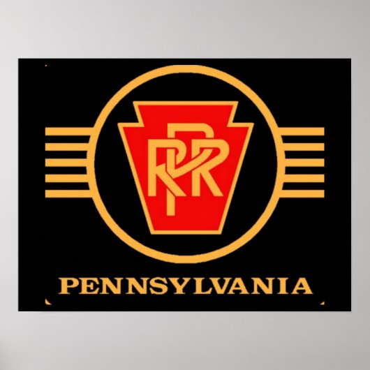 Pennsylvania Railroad Logo, Black & Gold Poster (Voorkant)