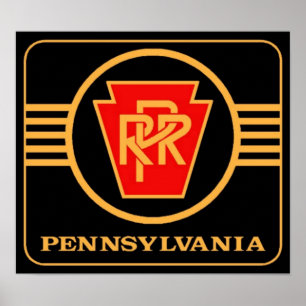 Pennsylvania Railroad Logo, Black & Gold Poster