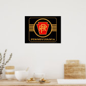 Pennsylvania Railroad Logo, Black & Gold Poster (Keuken)