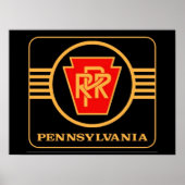 Pennsylvania Railroad Logo, Black & Gold Poster (Voorkant)