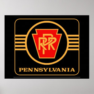 Pennsylvania Railroad Logo, Black & Gold Poster