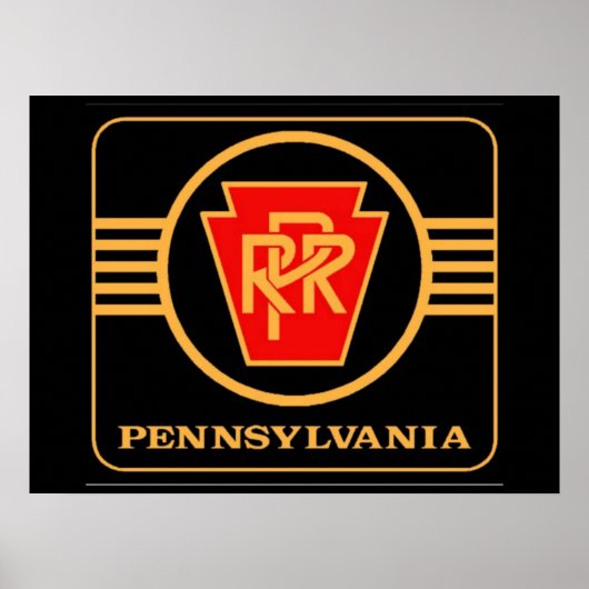 Pennsylvania Railroad Logo, Black & Gold Poster (Voorkant)