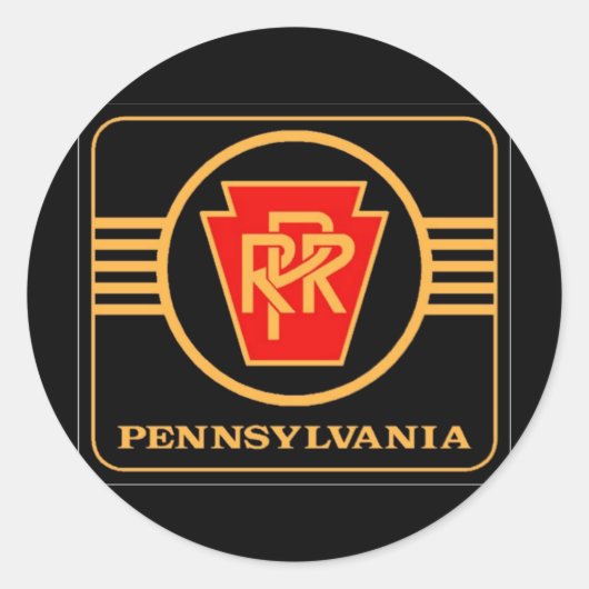 Pennsylvania Railroad Logo, Black & Gold Ronde Sticker (Voorkant)