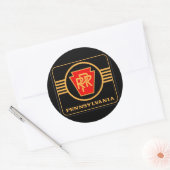 Pennsylvania Railroad Logo, Black & Gold Ronde Sticker (Envelop)