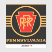 Pennsylvania Railroad Logo, Black & Gold Sticker (Vel)
