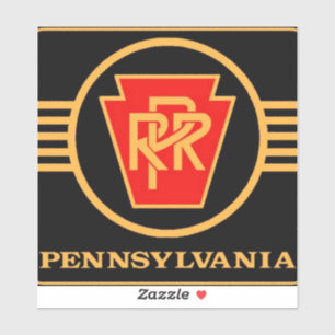Pennsylvania Railroad Logo, Black & Gold Sticker