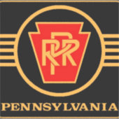 Pennsylvania Railroad Logo, Black & Gold Sticker (Voorkant)