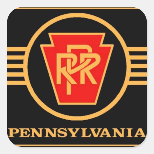 Pennsylvania Railroad Logo, Black & Gold Sticker (Voorkant)