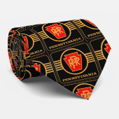 Pennsylvania Railroad Logo, Black & Gold Stropdas (Opgerold)