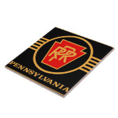 Pennsylvania Railroad Logo, Black & Gold Tile Tegeltje (Zijkant)