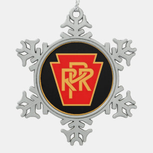 Pennsylvania Railroad Logo, Black & Gold Tin Sneeuwvlok Ornament