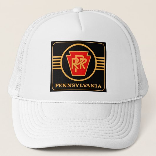 Pennsylvania Railroad Logo, Black & Gold Trucker Pet (Voorkant)