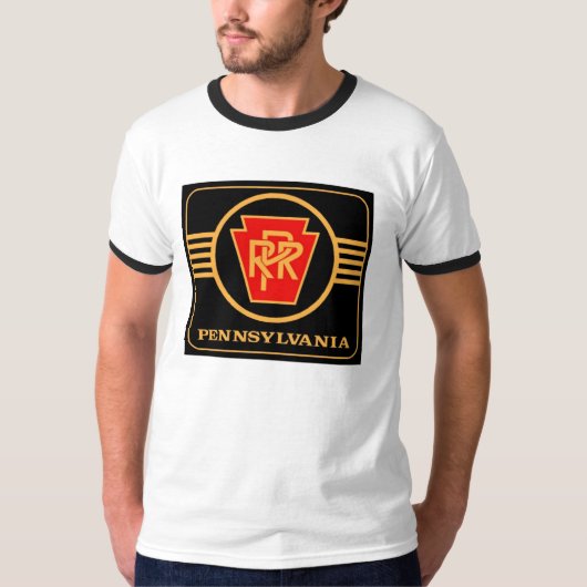 Pennsylvania Railroad Logo Ringer T - Shirt (Voorkant)