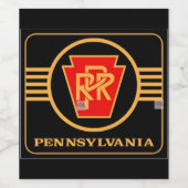 Pennsylvania Railroad-logo, Zwart & Goud Wijn Etiket (Enkel label)
