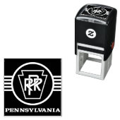 Pennsylvania Railroad Logo, zwart & wit inktstempe Zelfinktende Stempel (In situ)