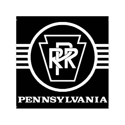 Pennsylvania Railroad Logo, zwart & wit inktstempe Zelfinktende Stempel (Design)
