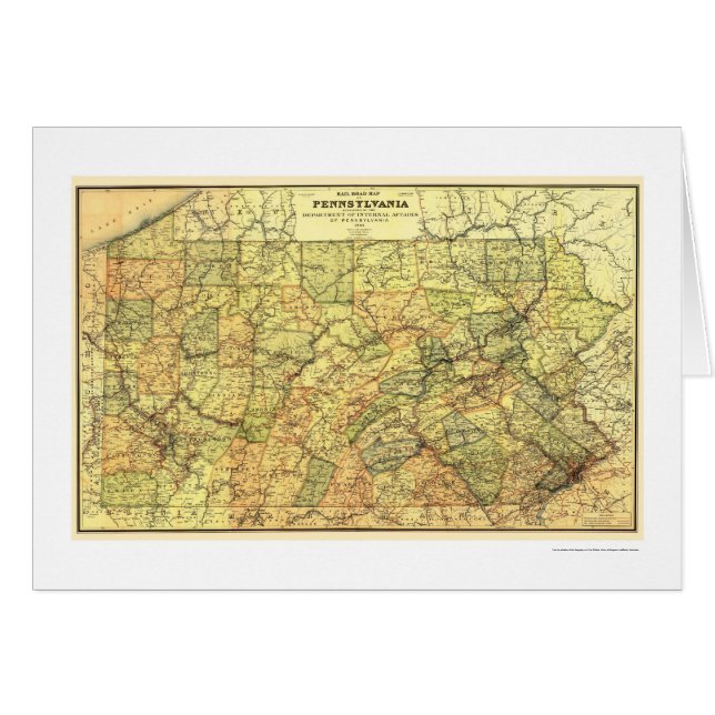 Pennsylvania Railroad Map 1895 (Voorkant Horizontaal)