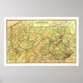 Pennsylvania Railroad Map 1895 Poster (Voorkant)