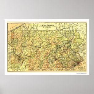 Pennsylvania Railroad Map 1895 Poster