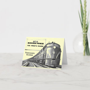 Pennsylvania Railroad Modern Train Power Note Card Kaart