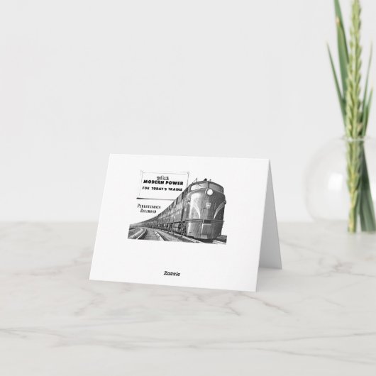 Pennsylvania Railroad Modern Train Power Note Kaar Kaart (Achterkant)