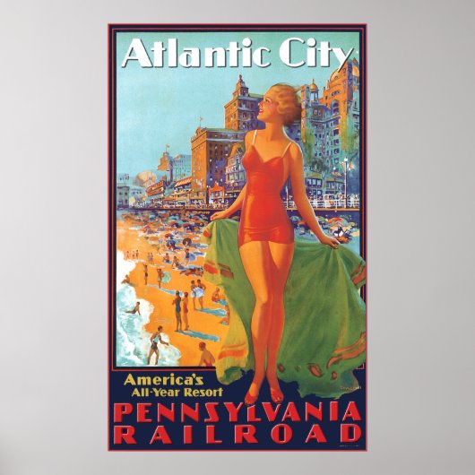 Pennsylvania Railroad naar Atlantic City Poster (Voorkant)