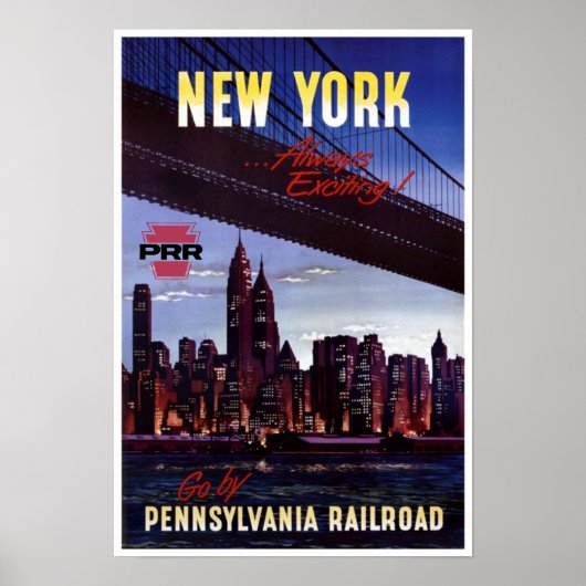 Pennsylvania Railroad naar New York Poster (Voorkant)